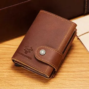 Porte Cartes Cuir Marron Homme