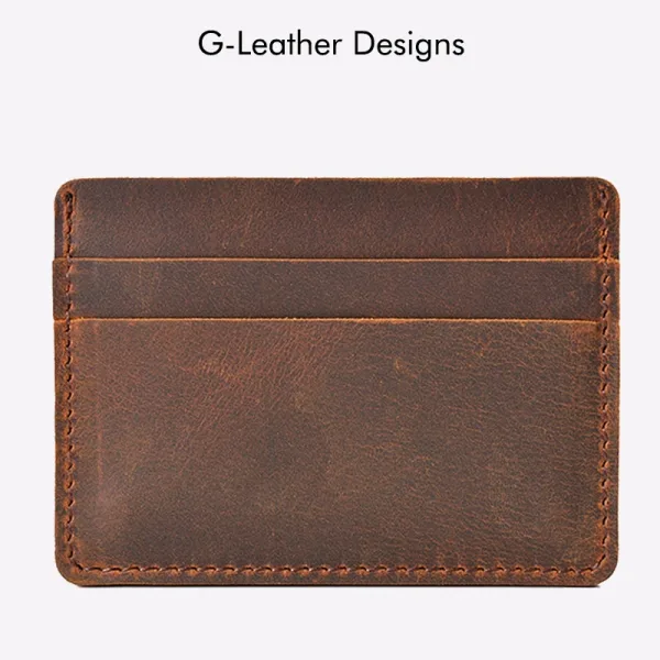 Porte carte cuir marron
