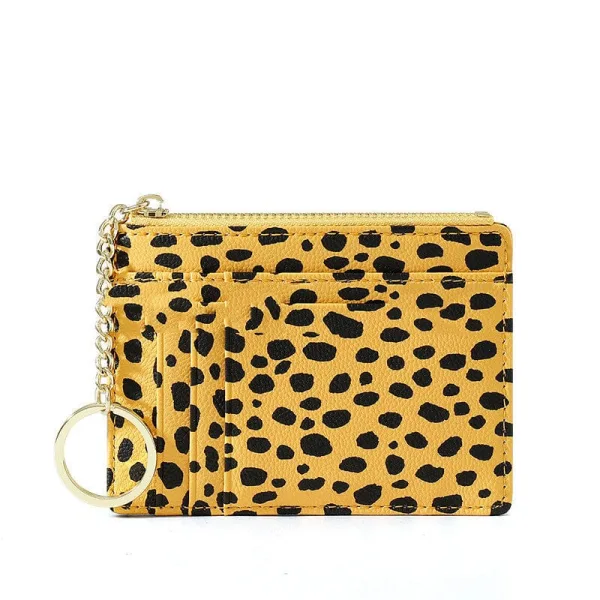 Porte-cartes en cuir pu imprimé léopard - L’essentiel™