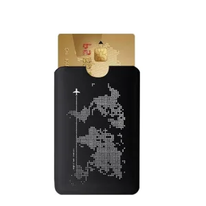 Porte-cartes fin avec imprimé carte du monde RFID - Le secur™