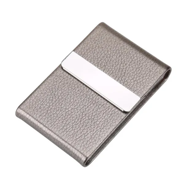 Porte-cartes compact en simili cuir et métal - Le rock™