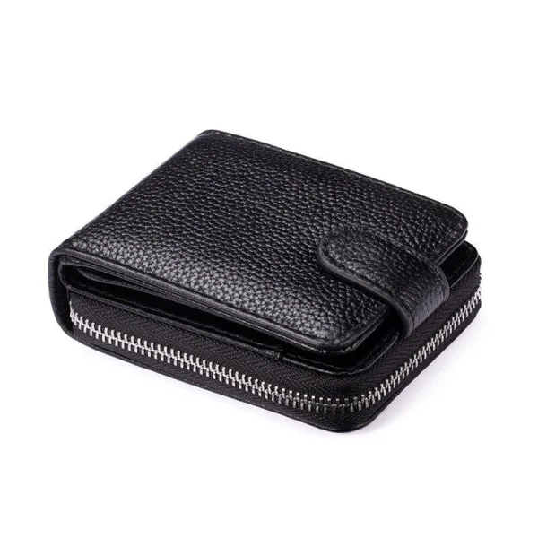 Porte-cartes en véritable cuir à glissière RFID - Le secur™