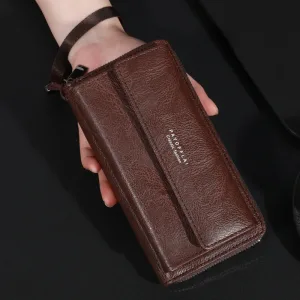 Sac À Main En Pu À Fermeture Éclair Pour Femme Grande Capacité Portefeuille Long Pochette Sac Pour Téléphone Portecartes Portemonnaie Portefeuille Double Couche