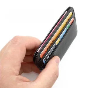 Porte Cartes Fin En Cuir Véritable Pour Homme