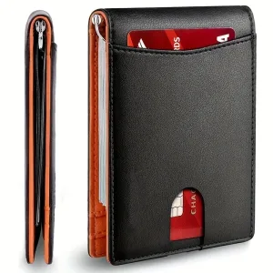 Porte Cartes Intelligent Rfid Fin En Cuir Synthétique Pour Hommes