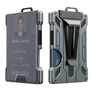 Porte cartes pour homme en aluminium 15 cartes .